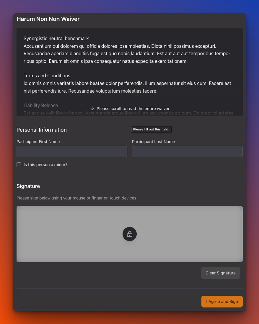 Personal Information Form